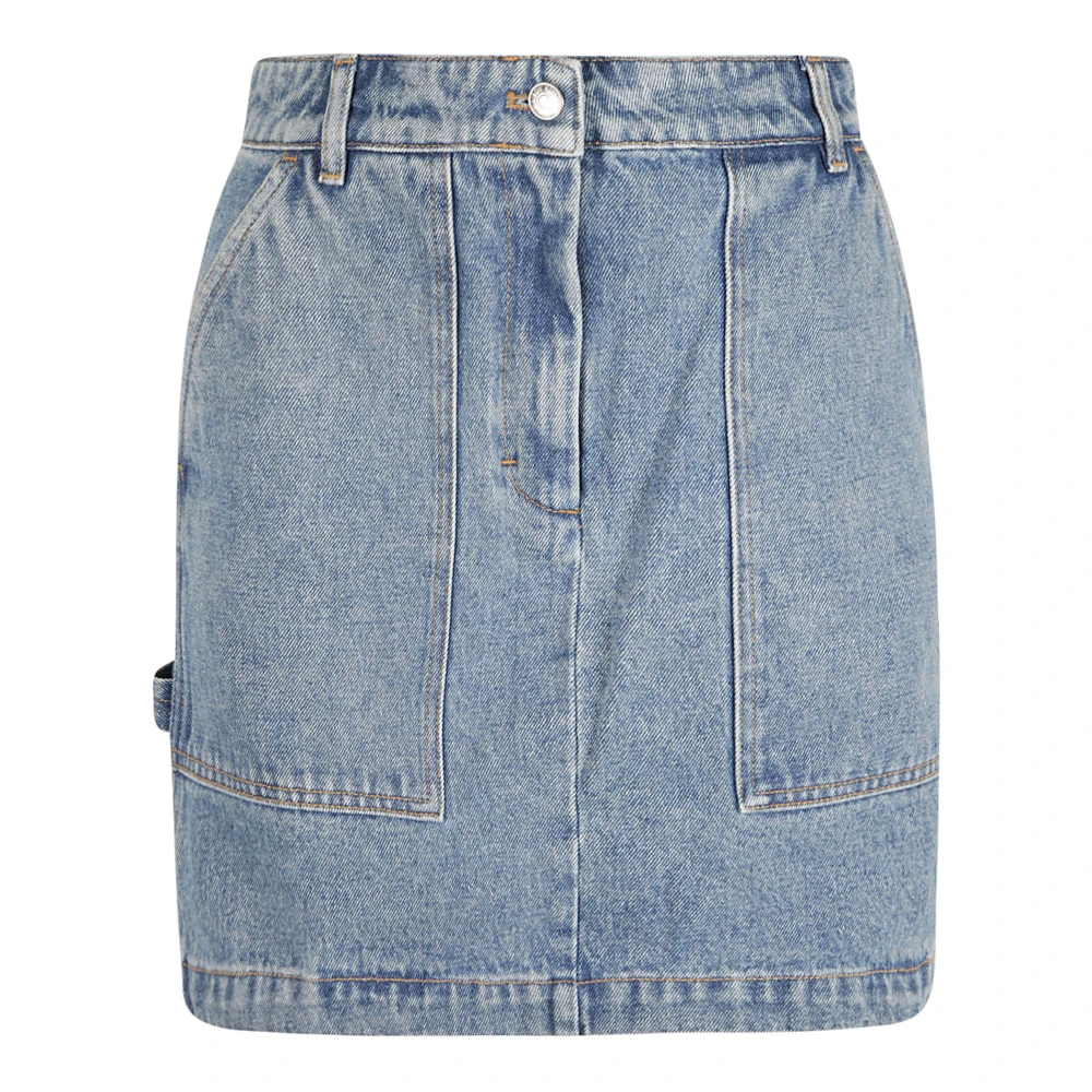 Maison Kitsuné Mini Denim Kjol Blue, Dam