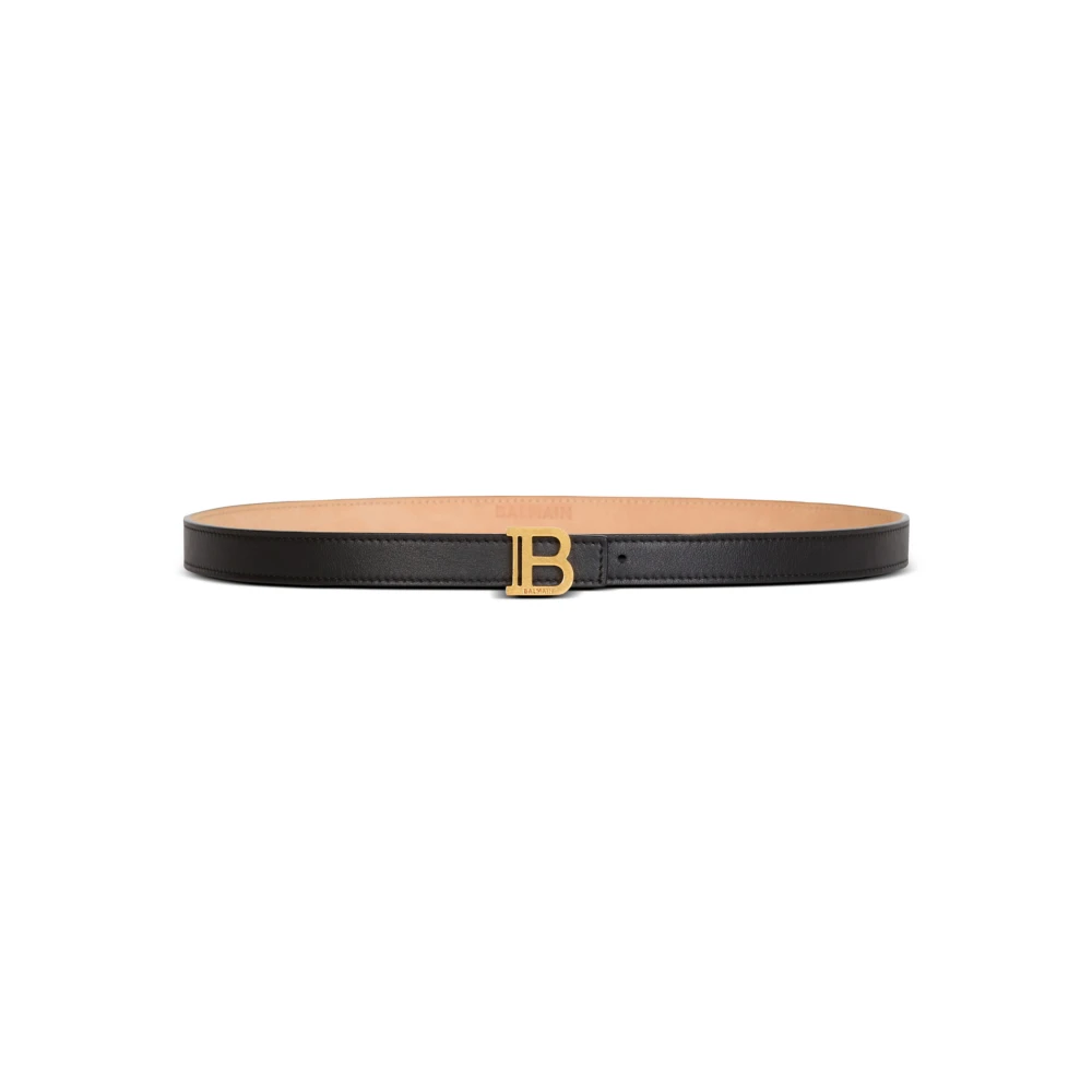 Balmain Dun kalfsleren B-Riem Black Dames