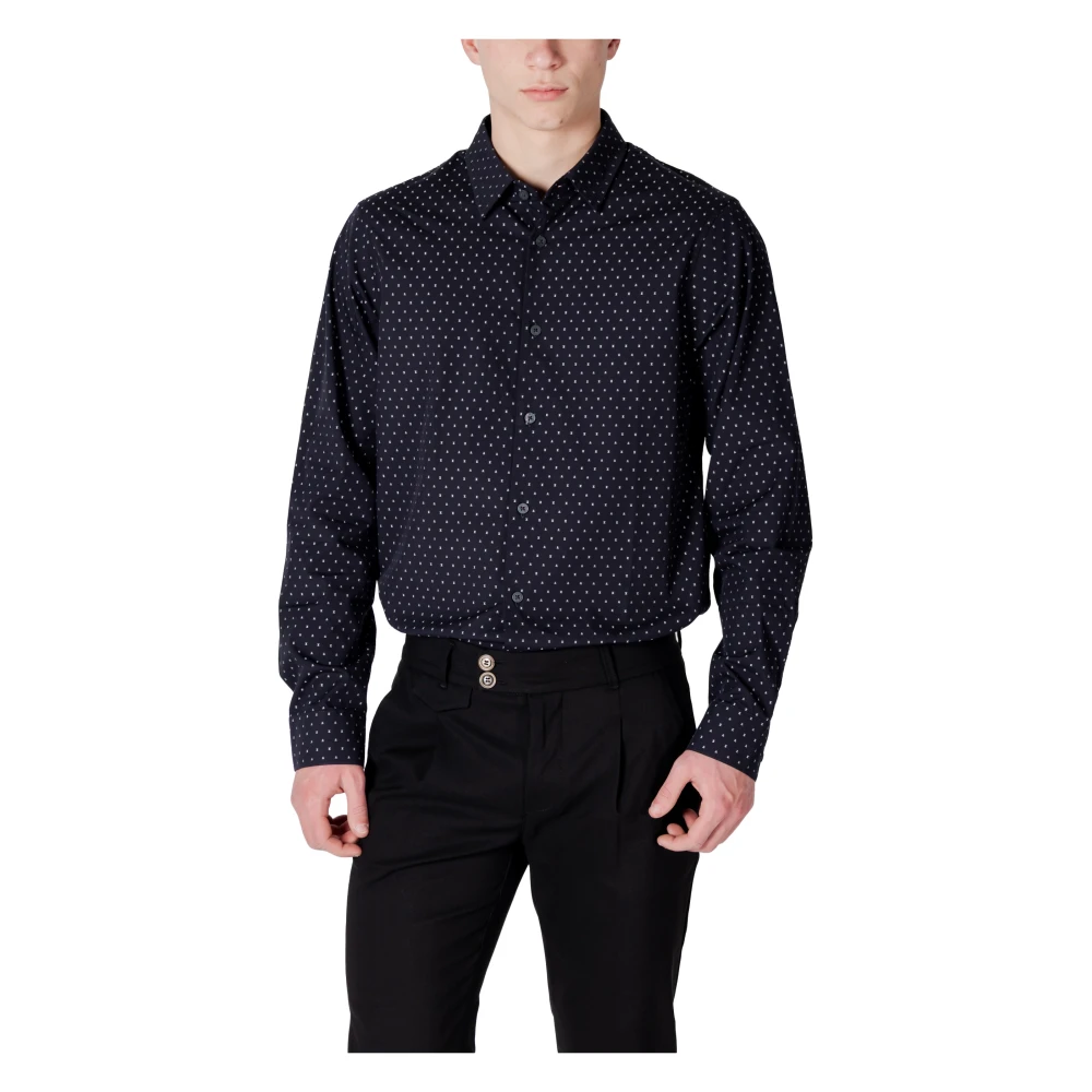 Armani Exchange Elegante herenoverhemd met lange mouwen Blue Heren