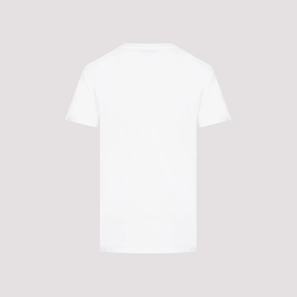 Max Mara Wit Katoenen T-shirt met Monogram White Dames