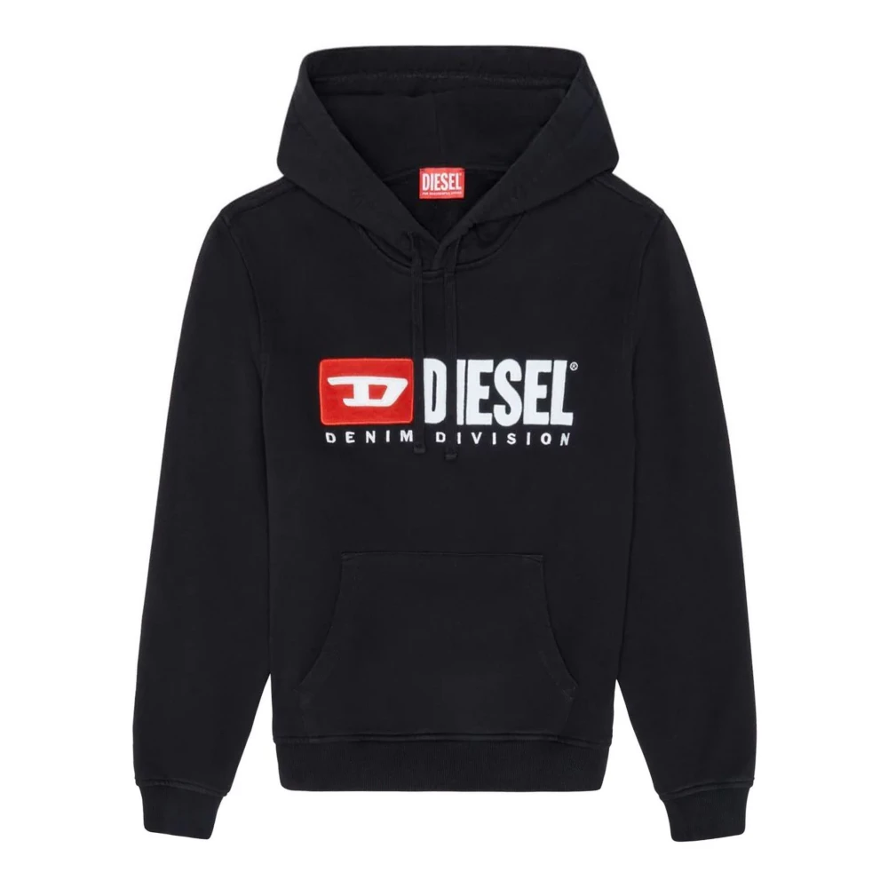 Diesel Zwarte Katoenen Hoodie met Logo Black Heren