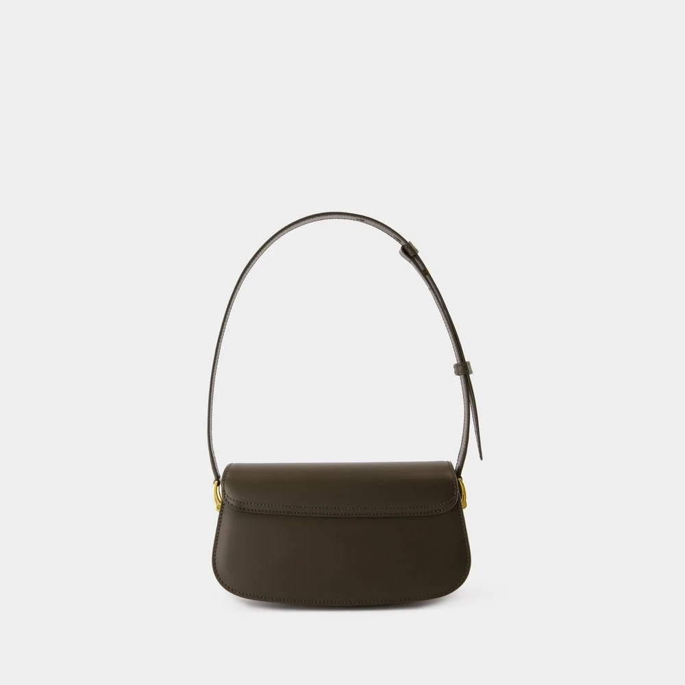 Ami Paris Schoudertas Leer Olijf Black Dames