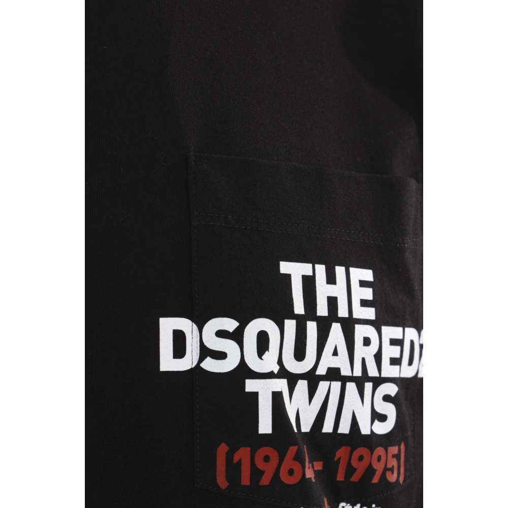 Dsquared2 Zwart T-shirt met The Twins print Black Heren