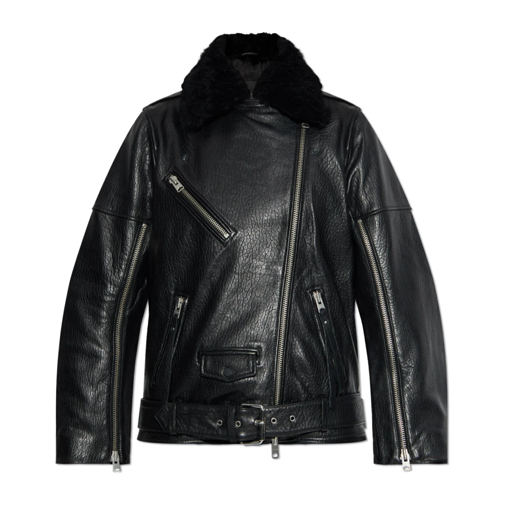 AllSaints Leren jas Vendra Black Dames