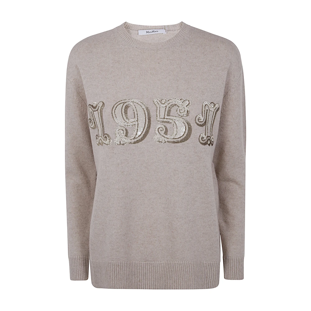 Max Mara Ronde Hals Sweater Beige Dames