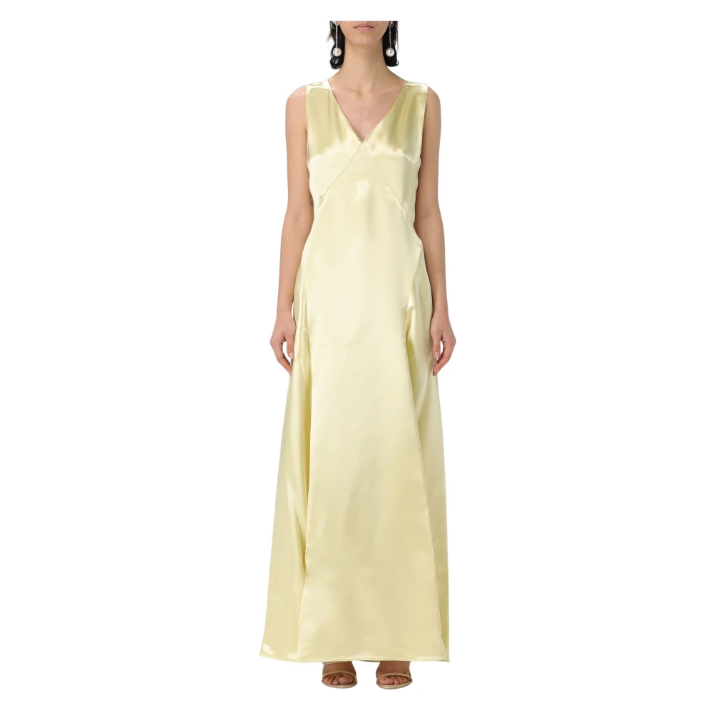 Philosophy di Lorenzo Serafini Satin Viskos Klänning Yellow, Dam