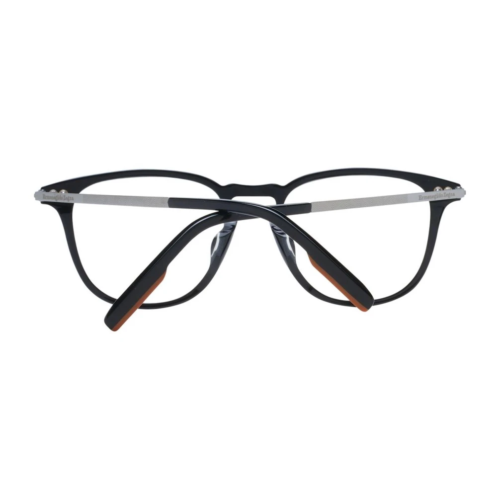 Ermenegildo Zegna Zwarte ronde plastic optische monturen Black Heren