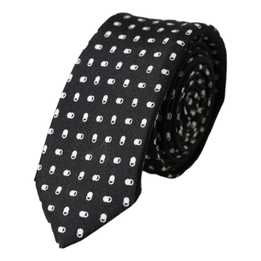 Dolce & Gabbana Elegante zijden stropdas met logodetails Black Heren