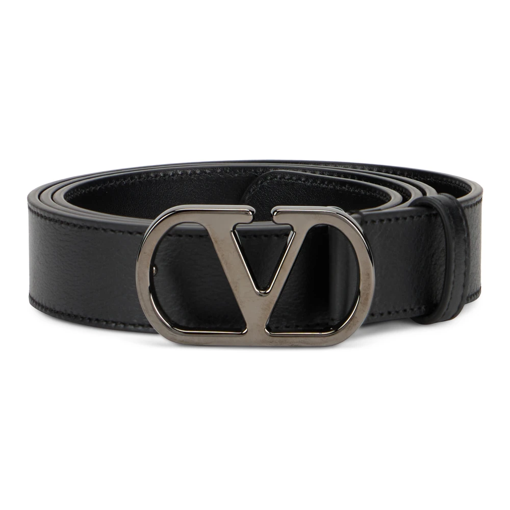 Valentino Garavani , Belts, Male, Black, 95 Cm, Smooth Leather Belt