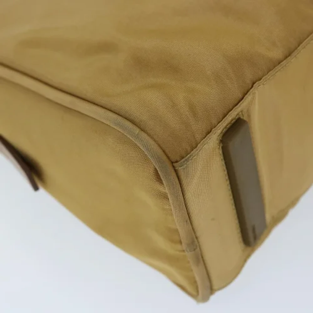 Prada Vintage Pre-owned Canvas prada-bags Beige Dames