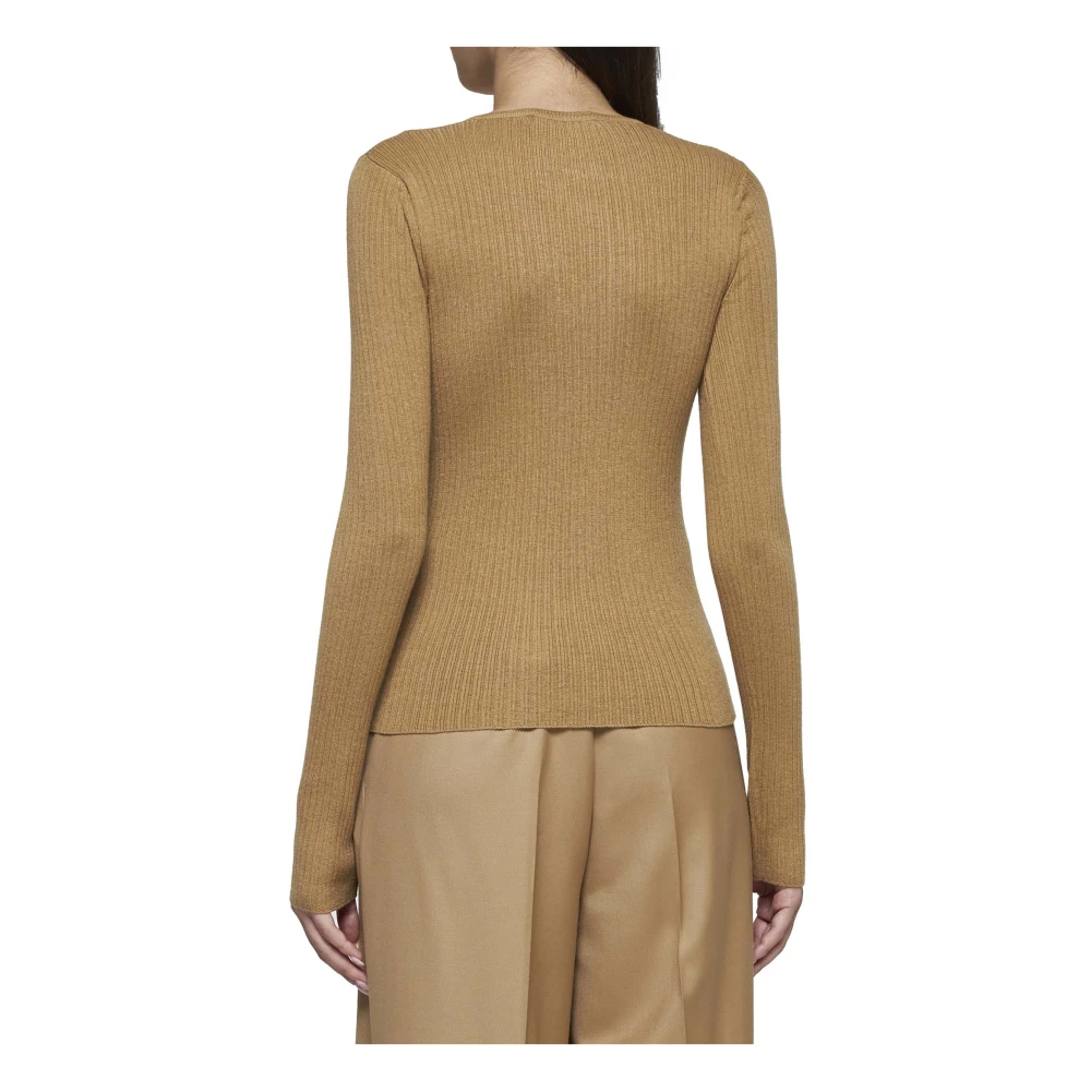 Max Mara Kameel Zijde Kasjmier Trui Brown Dames