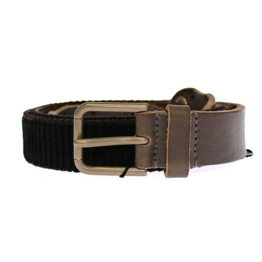 Dolce & Gabbana Men's Brown Belts, One Size, Tumbled Leather Belt With Dg Logo