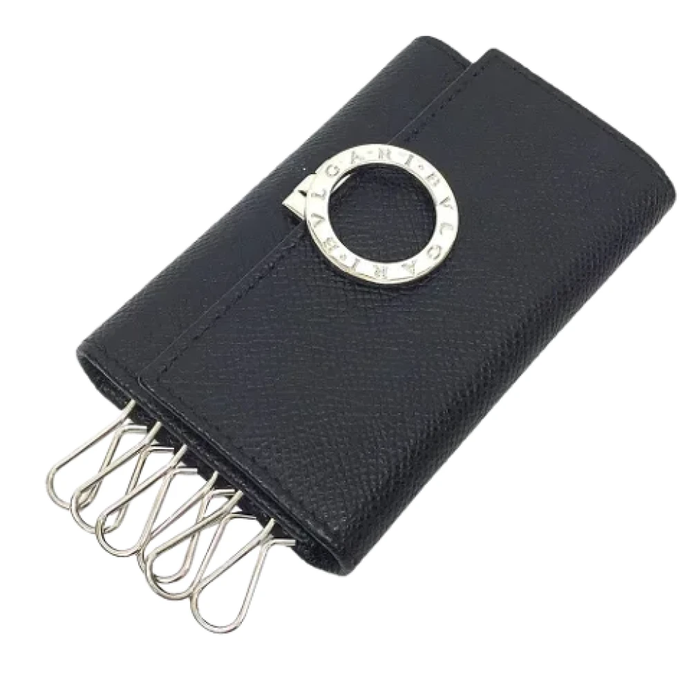 Bvlgari Vintage Pre-owned Leather wallets Black Dames