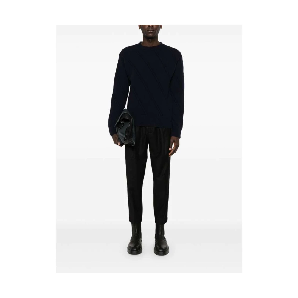 Briglia Zwarte Wolmix Tapered Leg Broek Black Heren