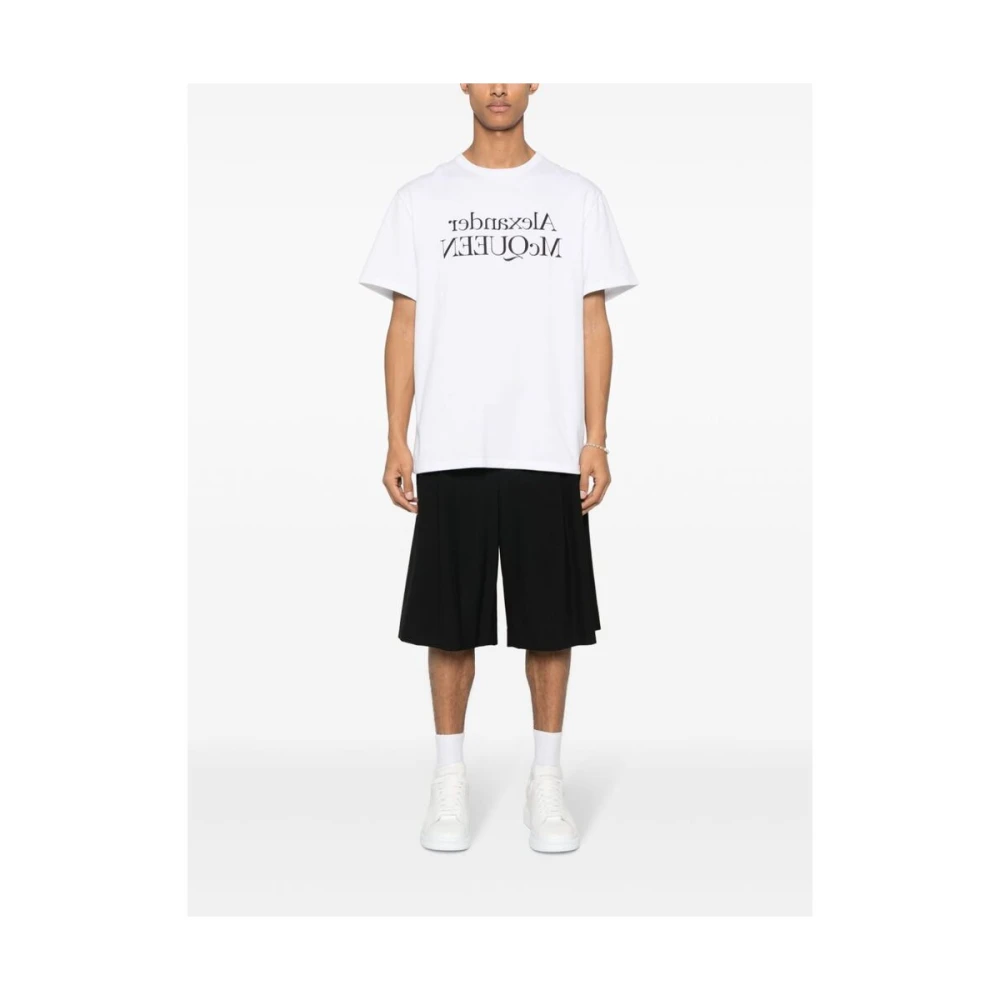 alexander mcqueen T-shirt met logo print White Heren