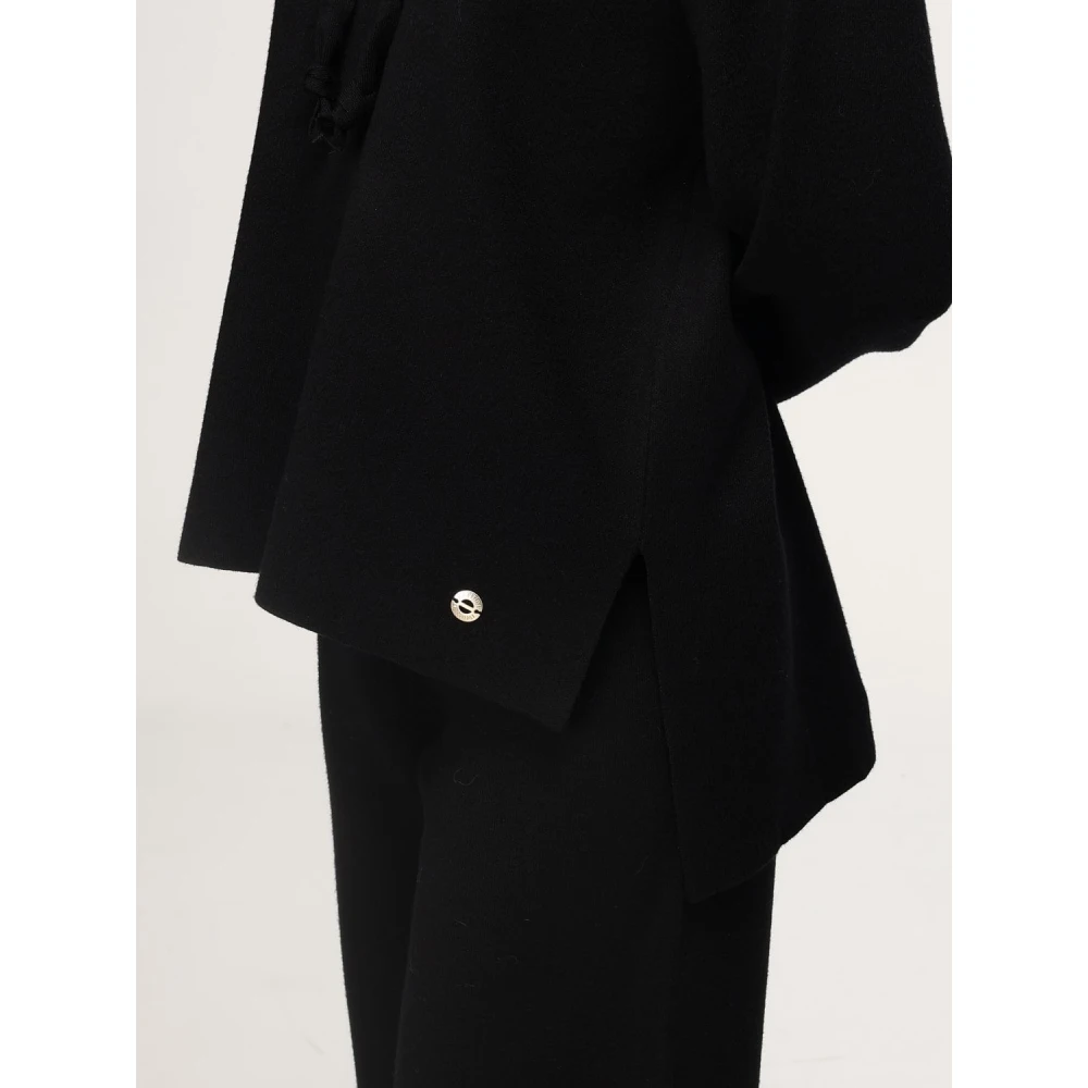 Twinset Hoodie met parels Black Dames