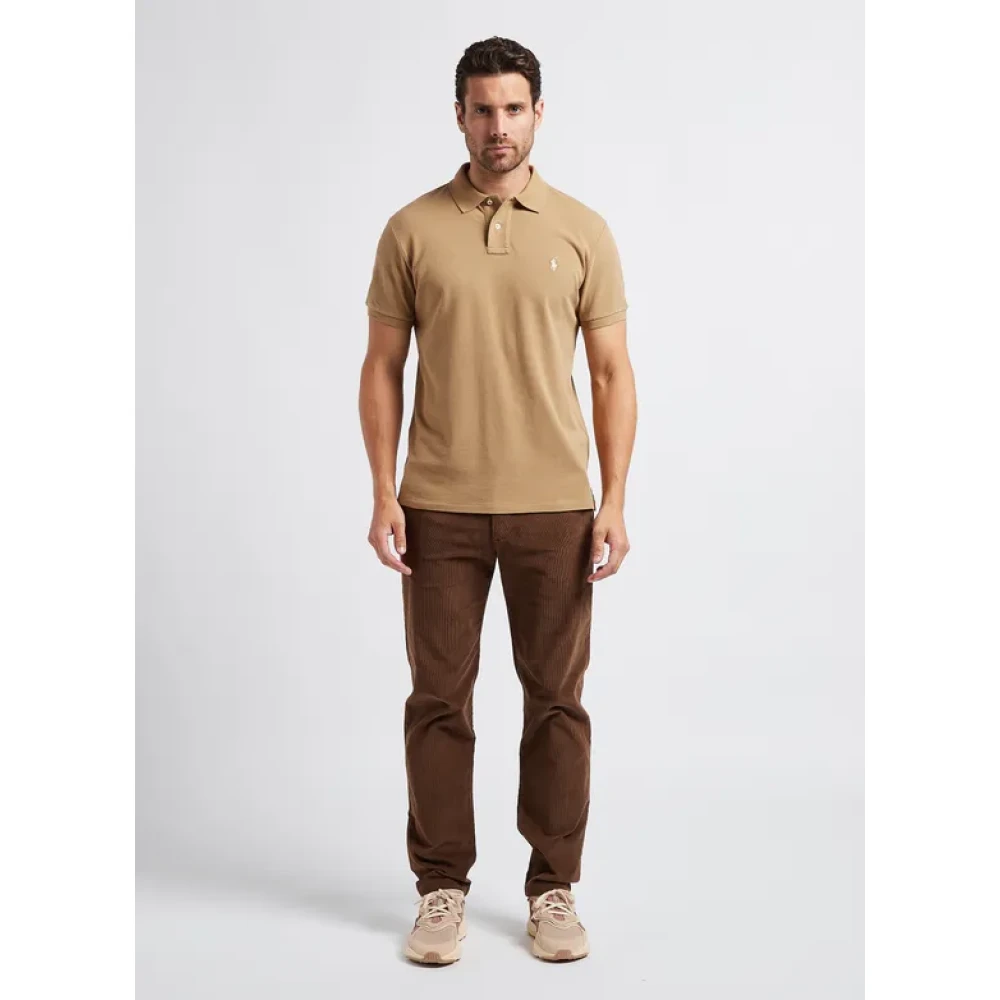 Ralph Lauren Slim-Fit Katoenen Polo Shirt Brown Dames