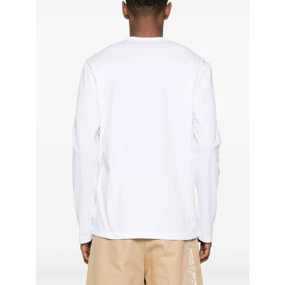 James Perse Pima Cotton Long Sleeve Crew T-Shirt White Heren