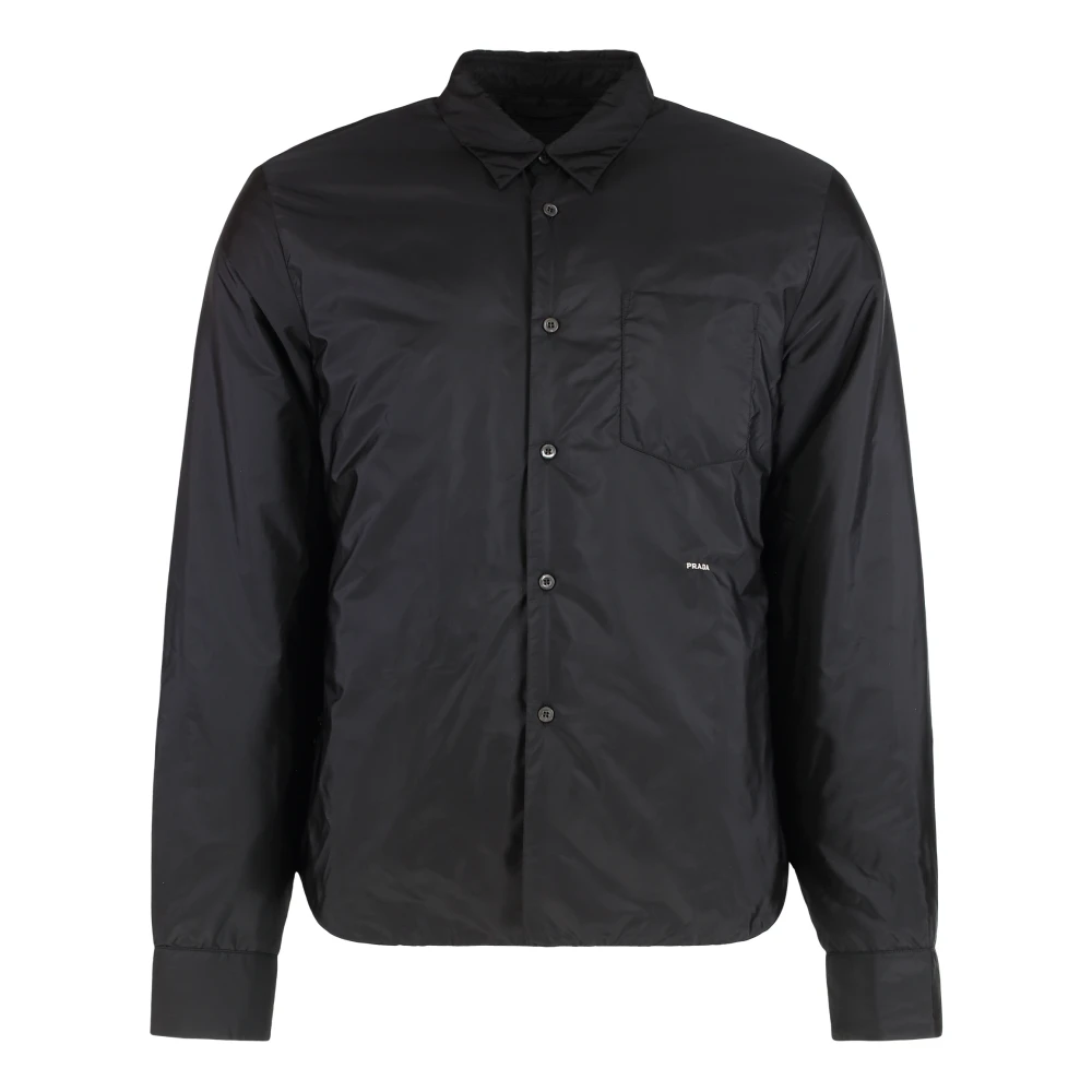 Prada Black Re-Nylon Shirt - Male - Light Jackets - M - Jackets