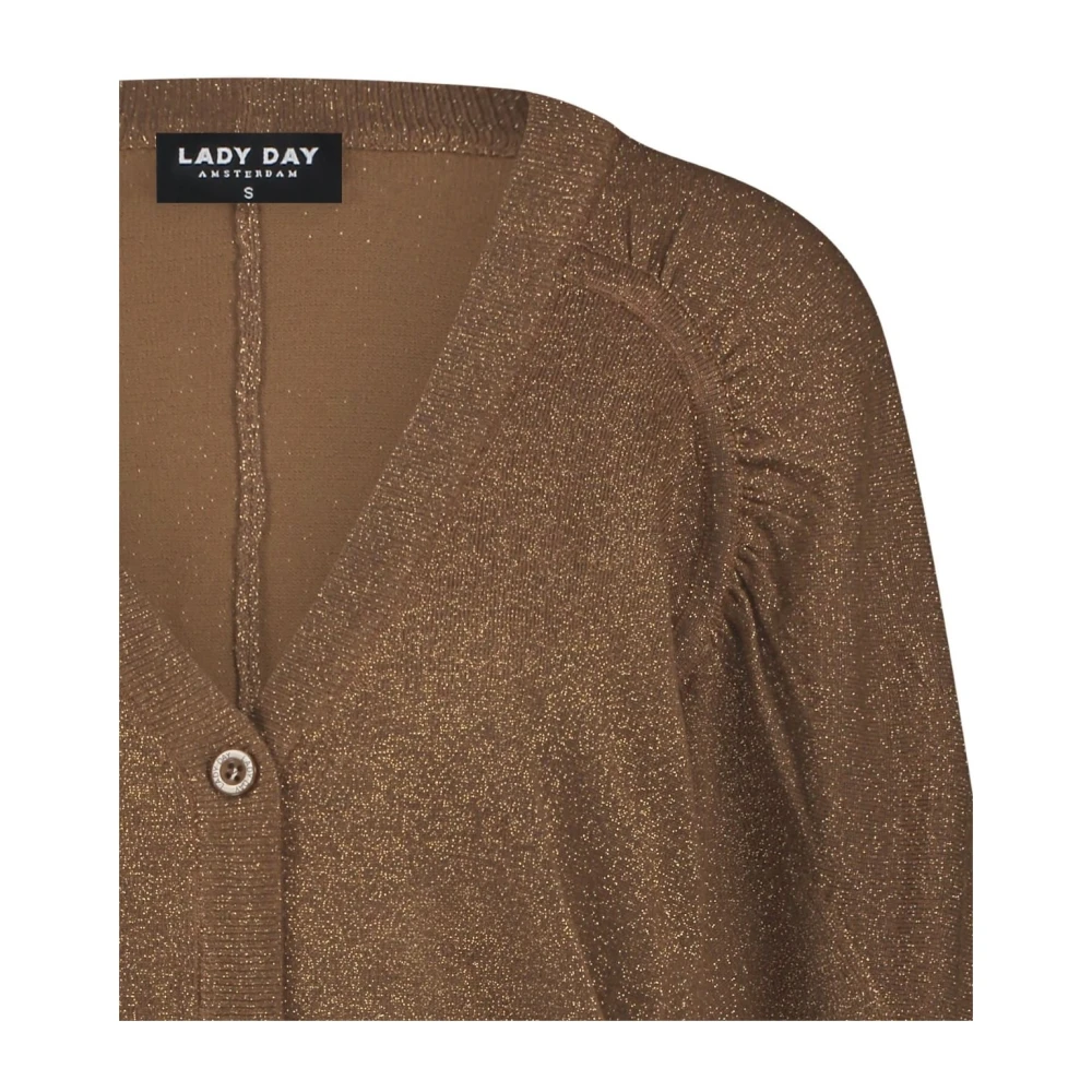 Lady Day August lurex koper kort vest Brown Dames