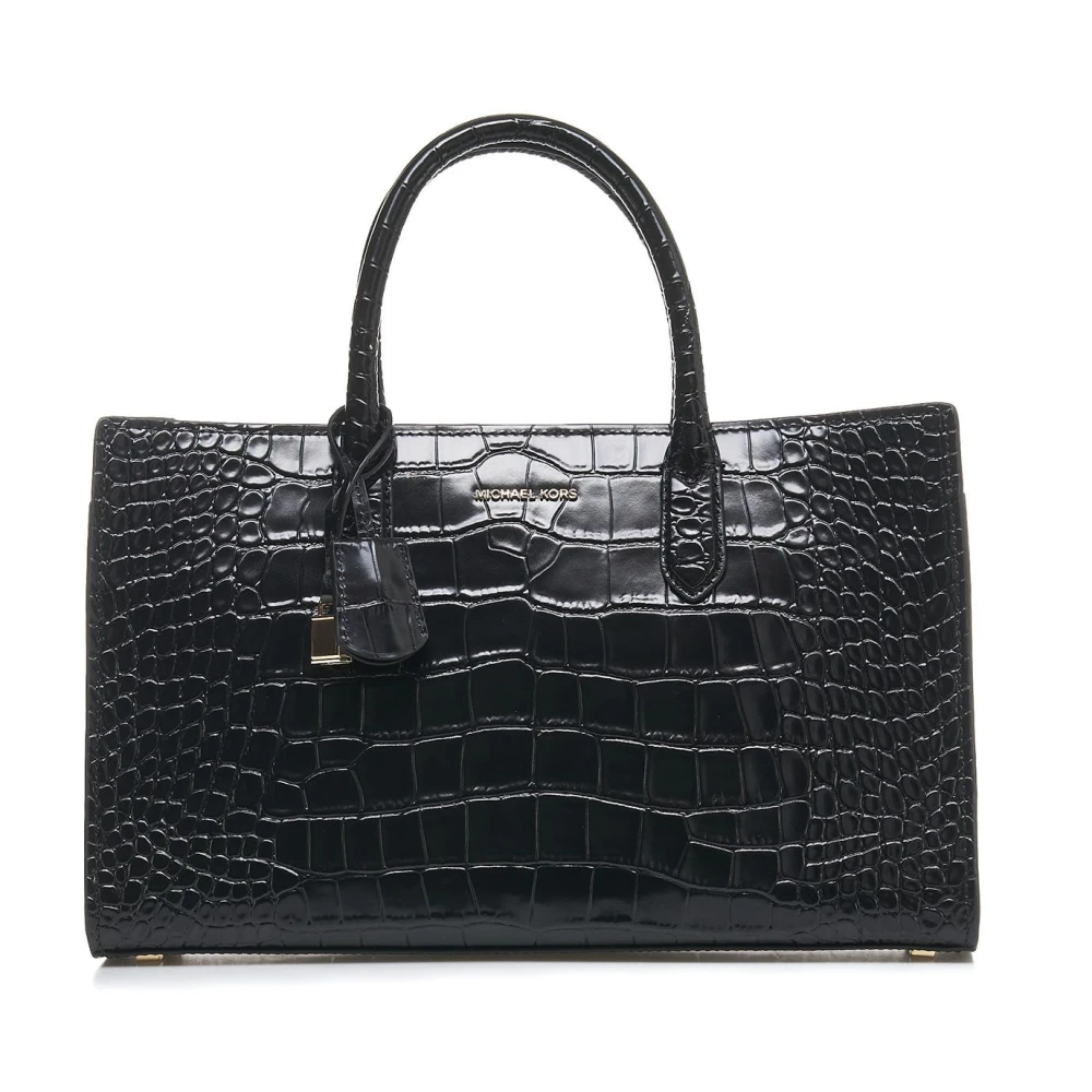 Michael Kors Zwarte Krokodillenleren Handtas Black Dames
