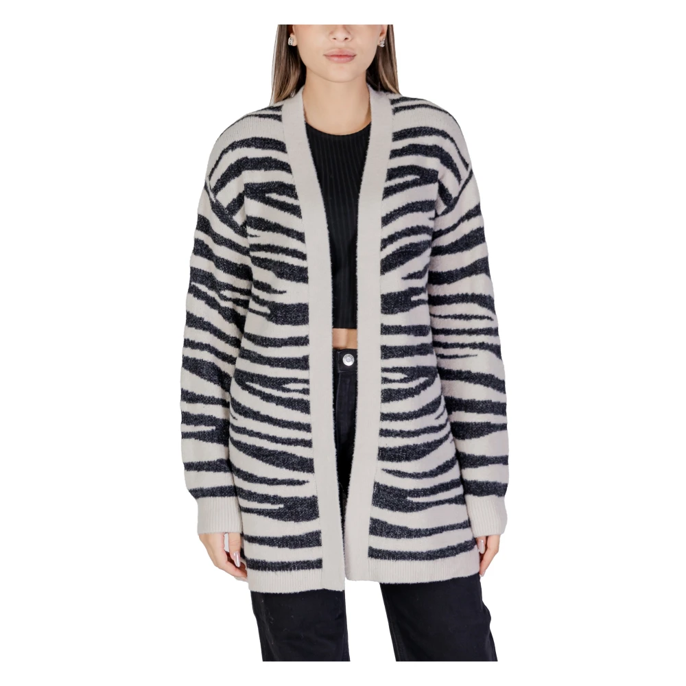 Jacqueline de Yong Gebreide Vest Herfst Winter Collectie Gray Dames