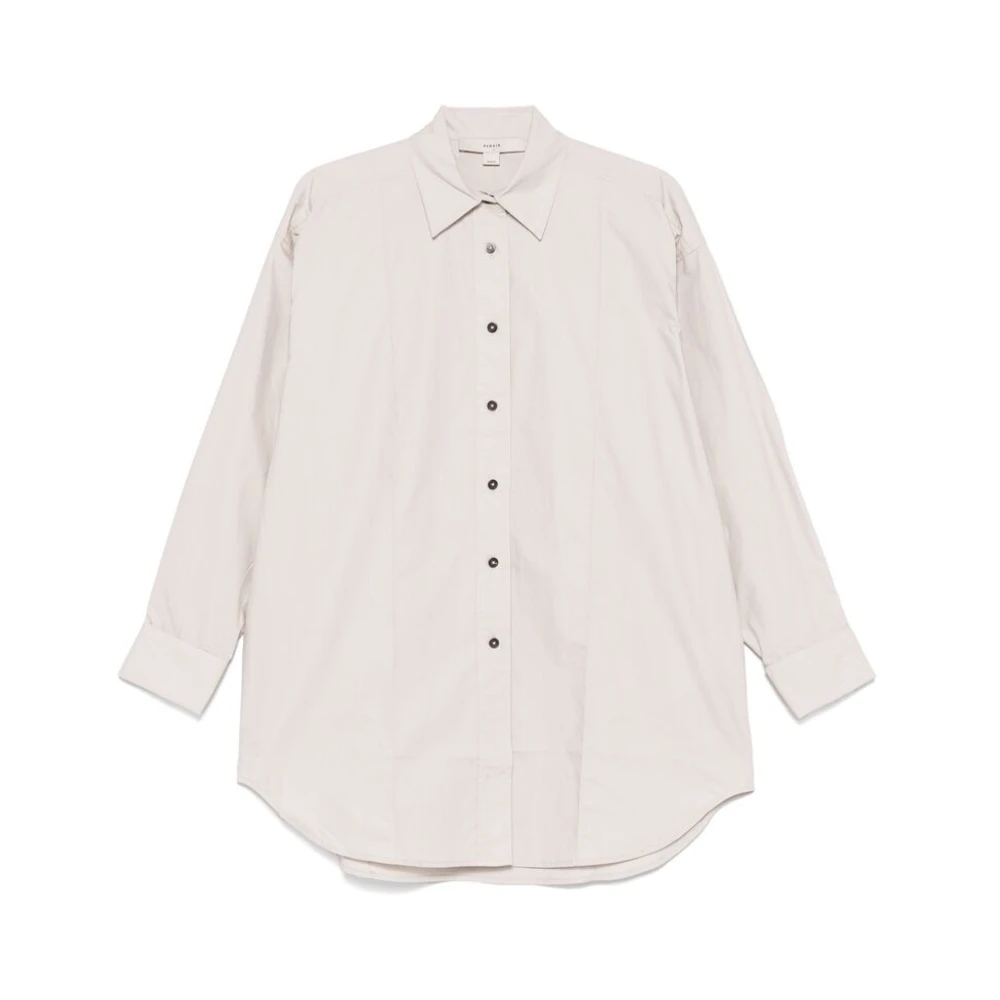 Remain Birger Christensen Grijze Button-Up Shirt met Box Pleat Beige Dames