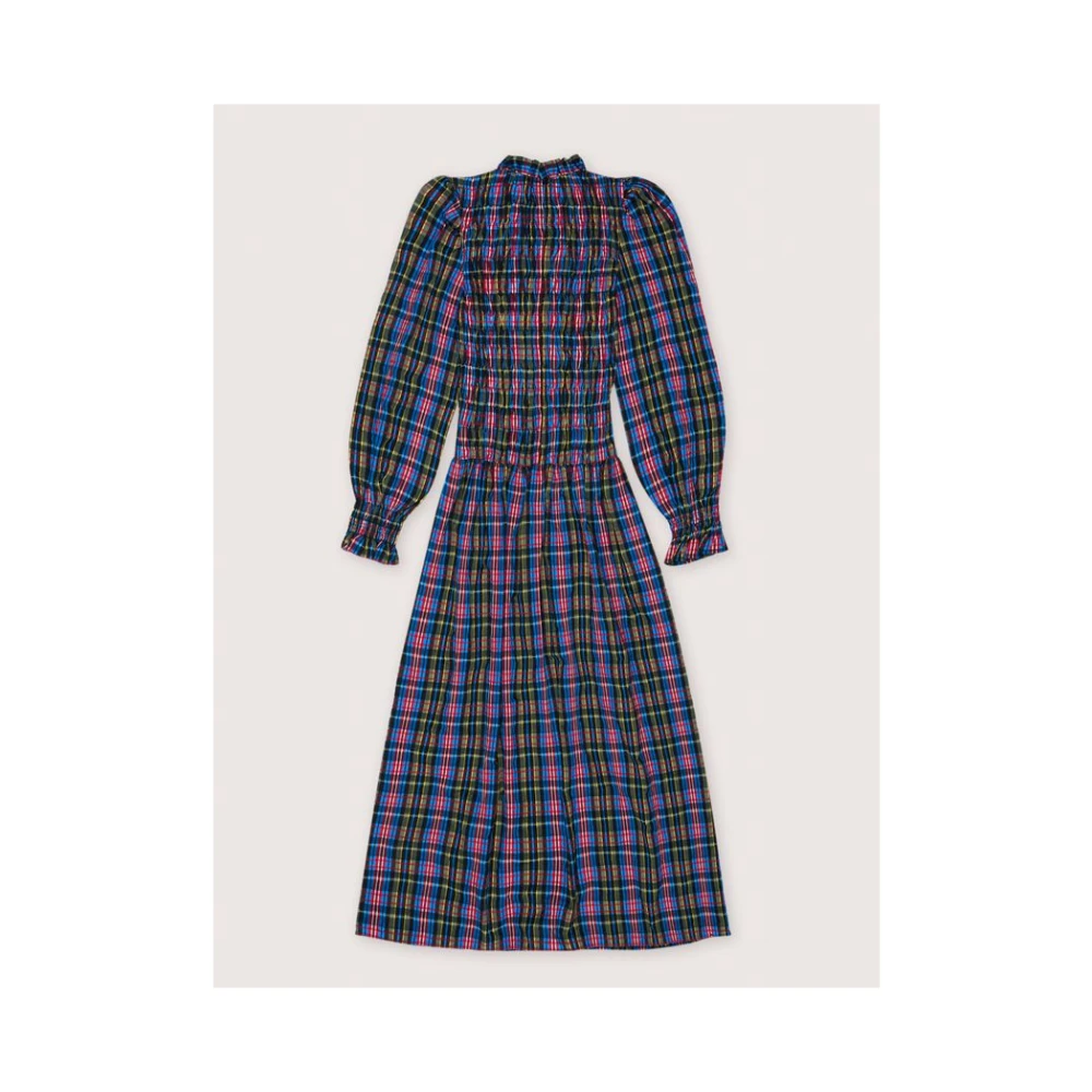 The New Society Ruby Dusk Tartan Ruffle Jurk Multicolor Dames