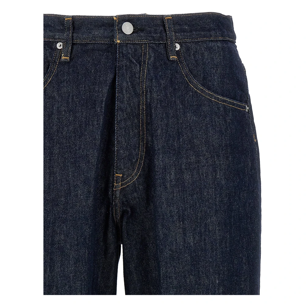 Auralee Donkere Was Straight Denim Jeans Blue Heren