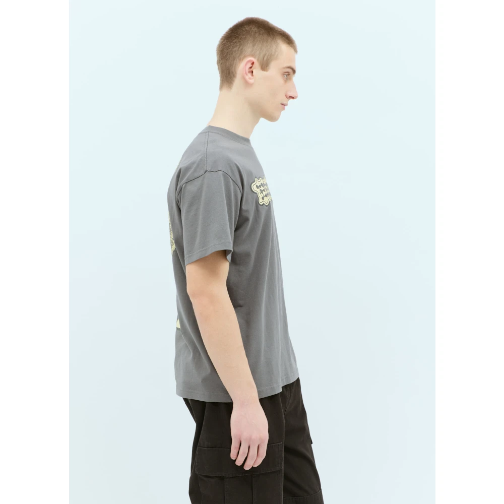 Brain Dead Grafische Print Crew Neck T-Shirt Gray Heren