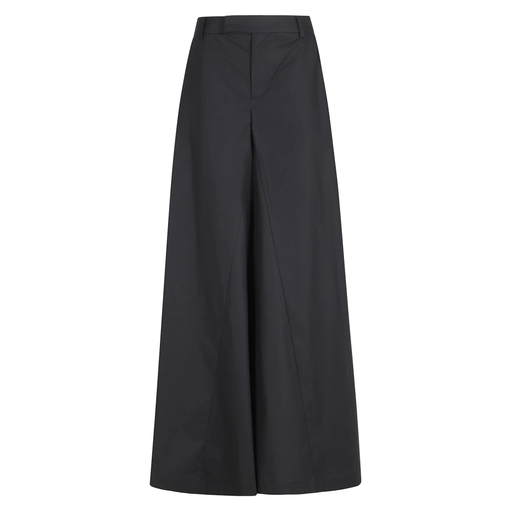 Federica Tosi Women's Black Pantalone 5 Tasche Wide In Popeline - Wide Trousers - S - Trousers