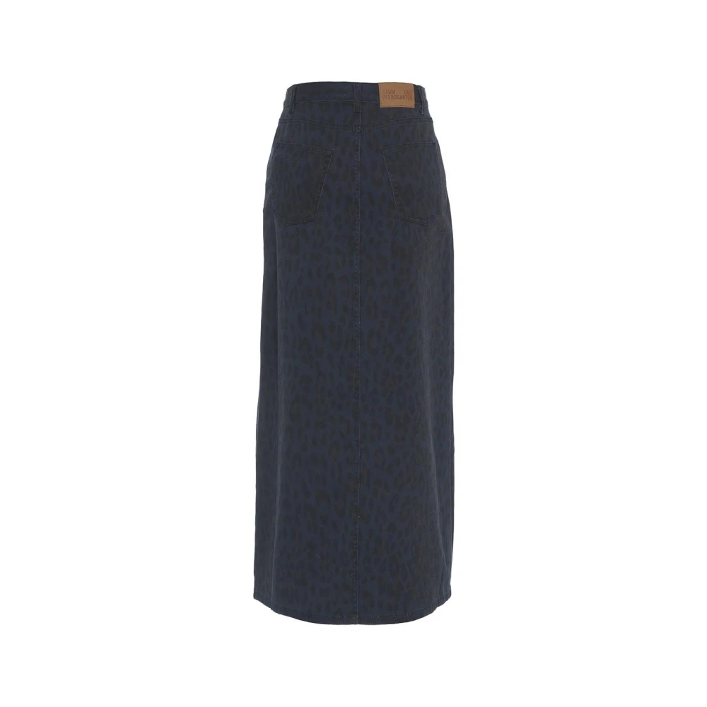 BAUM UND PFERDGARTEN Maxi Rok met Dierenprint en Split Blue Dames