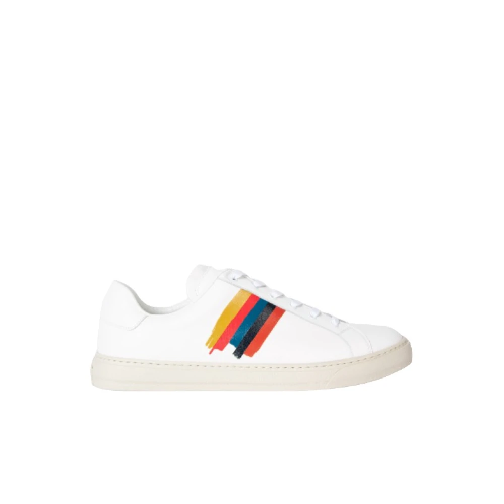 Paul Smith Witte 'Painted Stripe' 'Hansen' Sneakers