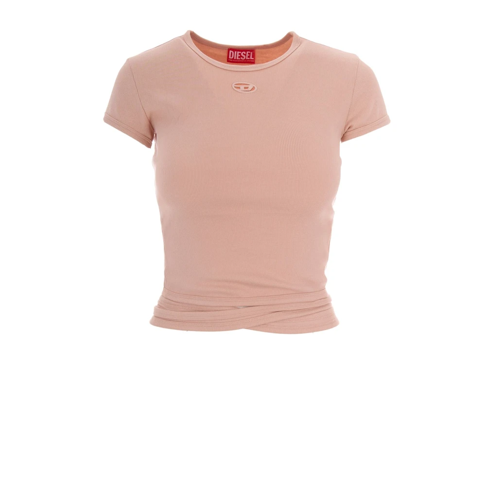 Diesel T-Bunny-Tail-R1 Wrap-Tie T-Shirt - Female - T-Shirts - Pink - L - Tops