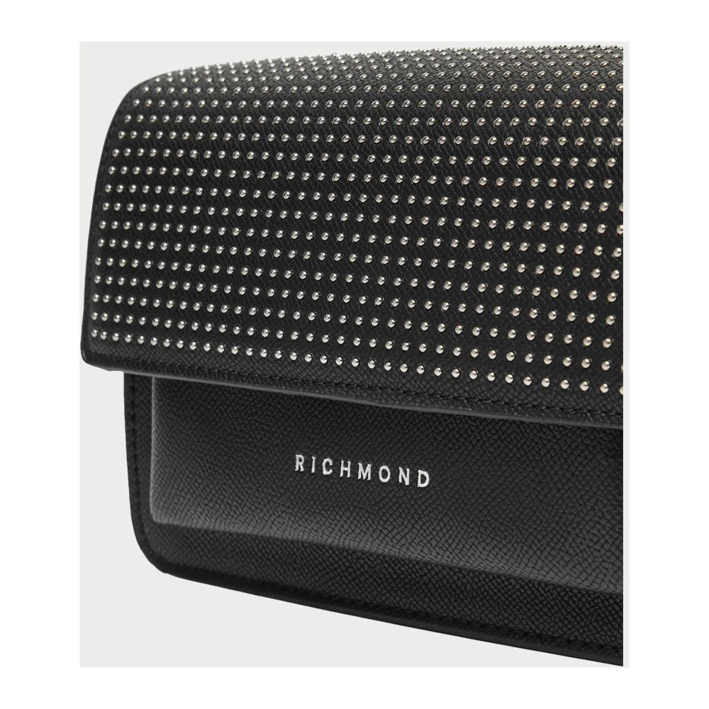 John Richmond Zwarte Schoudertas met Iconisch Logo Black Dames