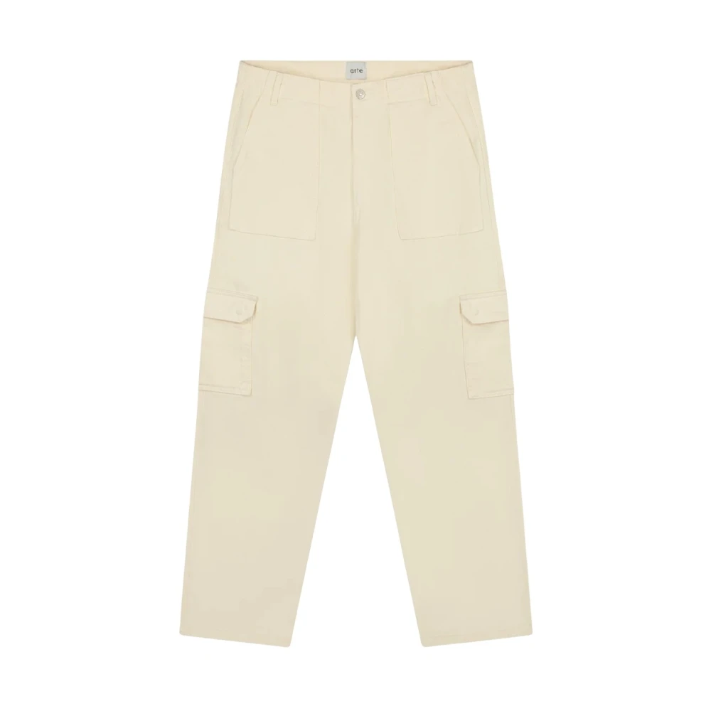 Arte Antwerp Beige Straight Trousers, Male, W30, Cargo Trousers