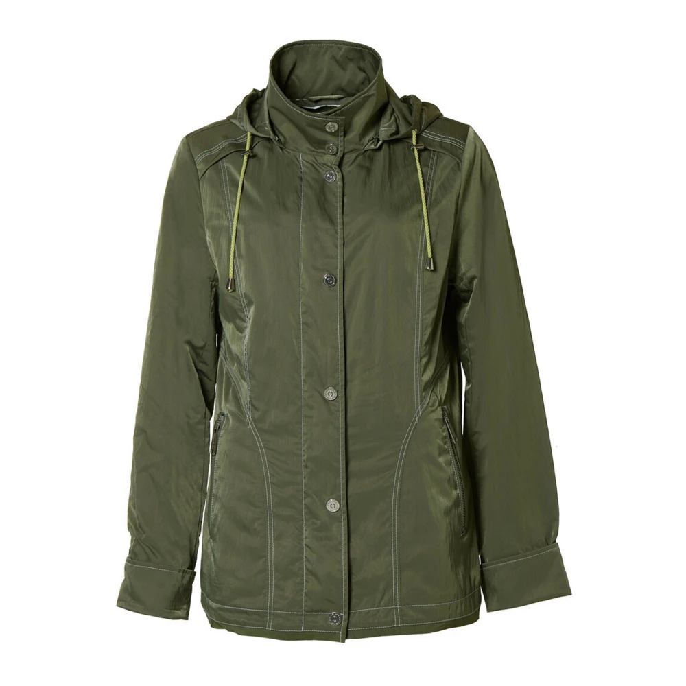Danwear Stijlvolle Jas met Capuchon en Zakken Green Dames