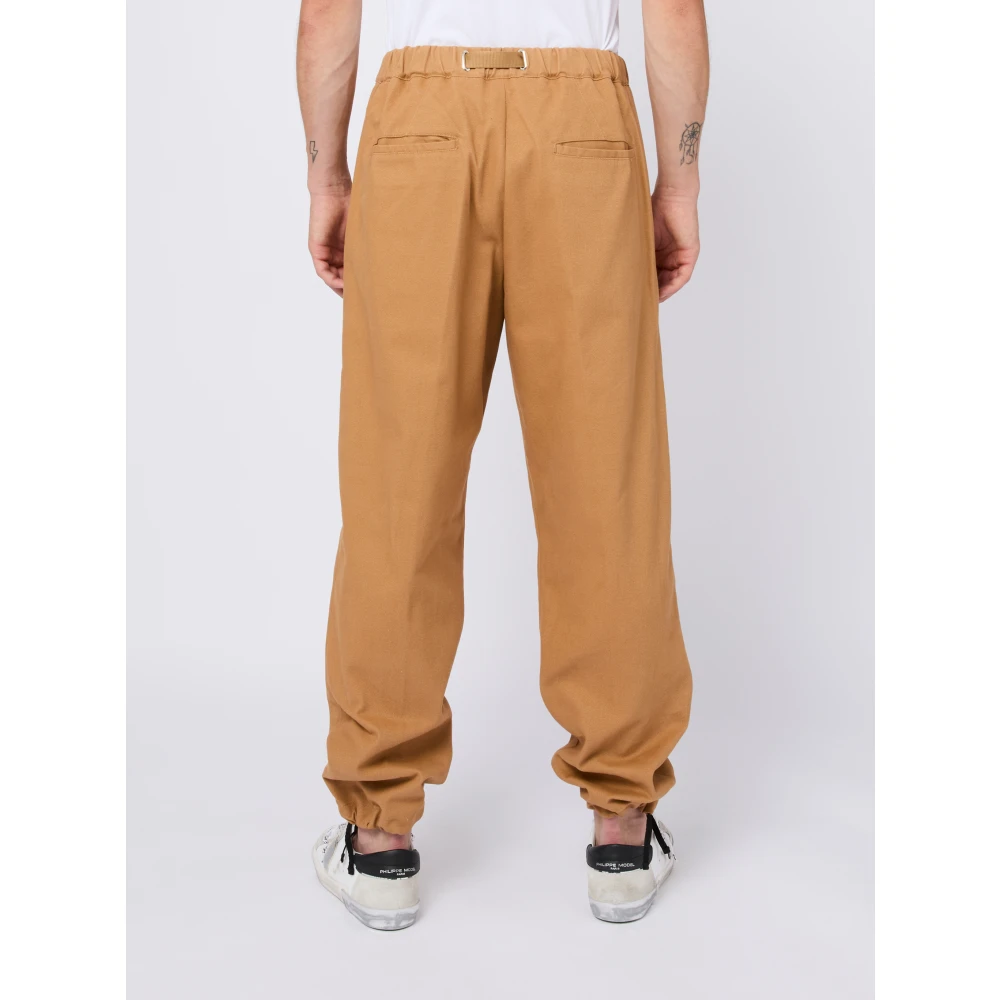 White Sand Kameelkatoenen broek met riem Brown Heren
