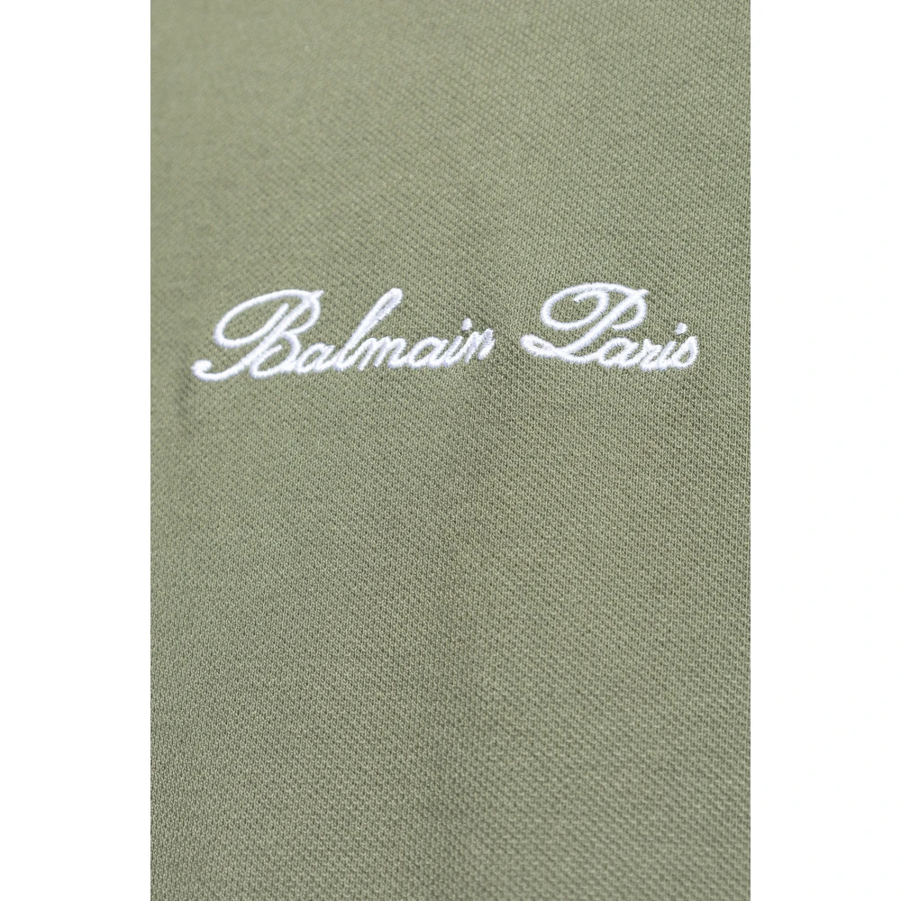 Balmain Polo met logo Green Heren