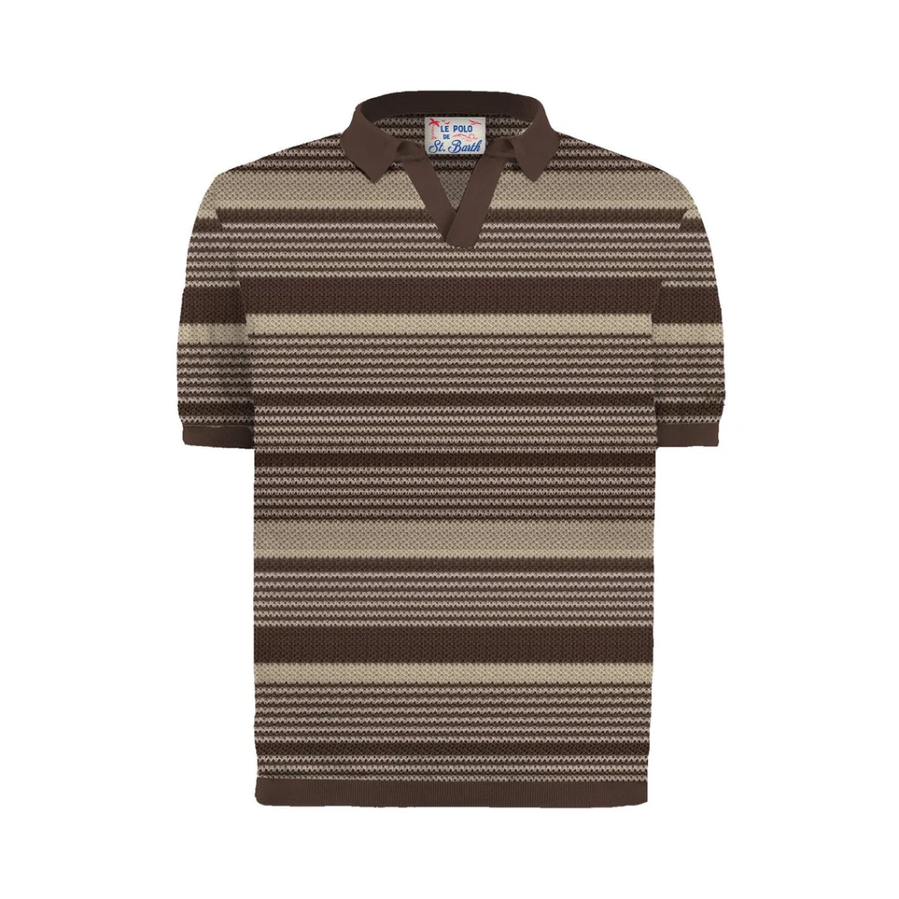 Mc2 Saint Barth Men's Brown Polo Sloan - V-Neck Knitwear - M - Knitwear