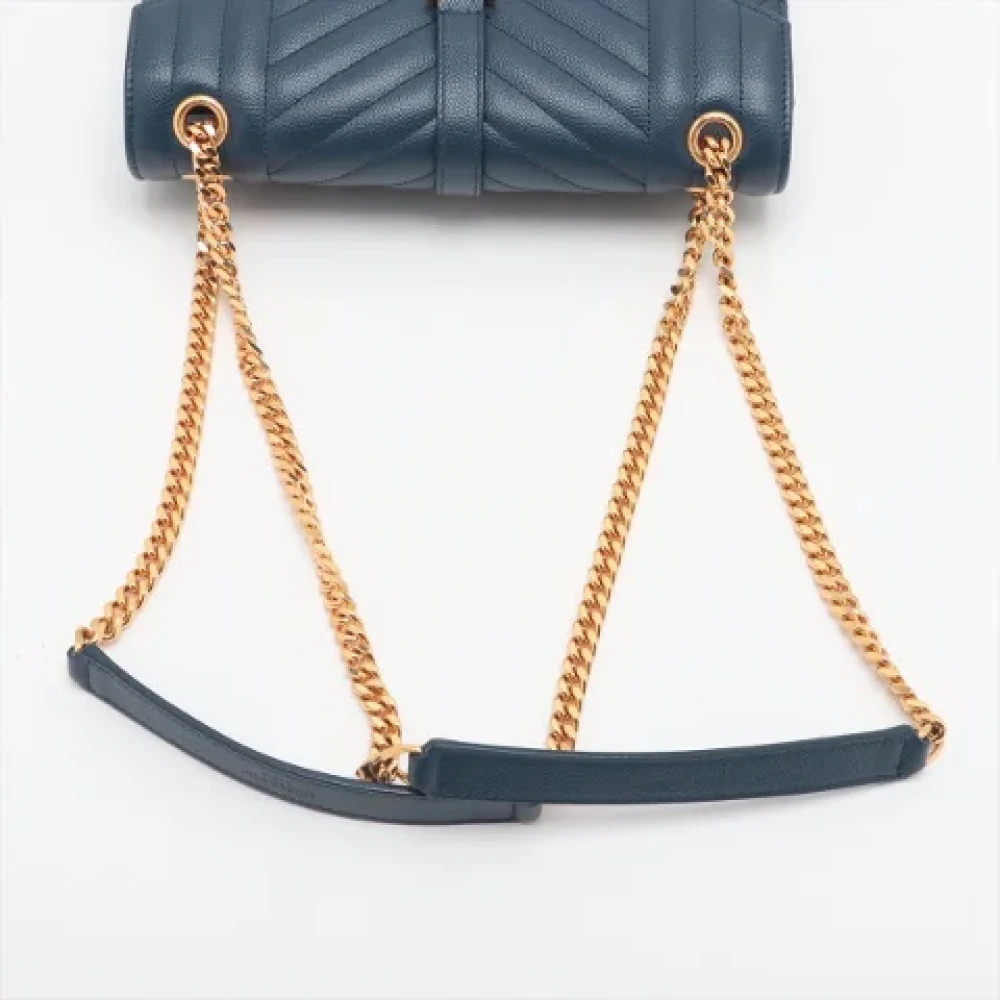 Yves Saint Laurent Vintage Pre-owned Envelope Medium Bag Blue Dames