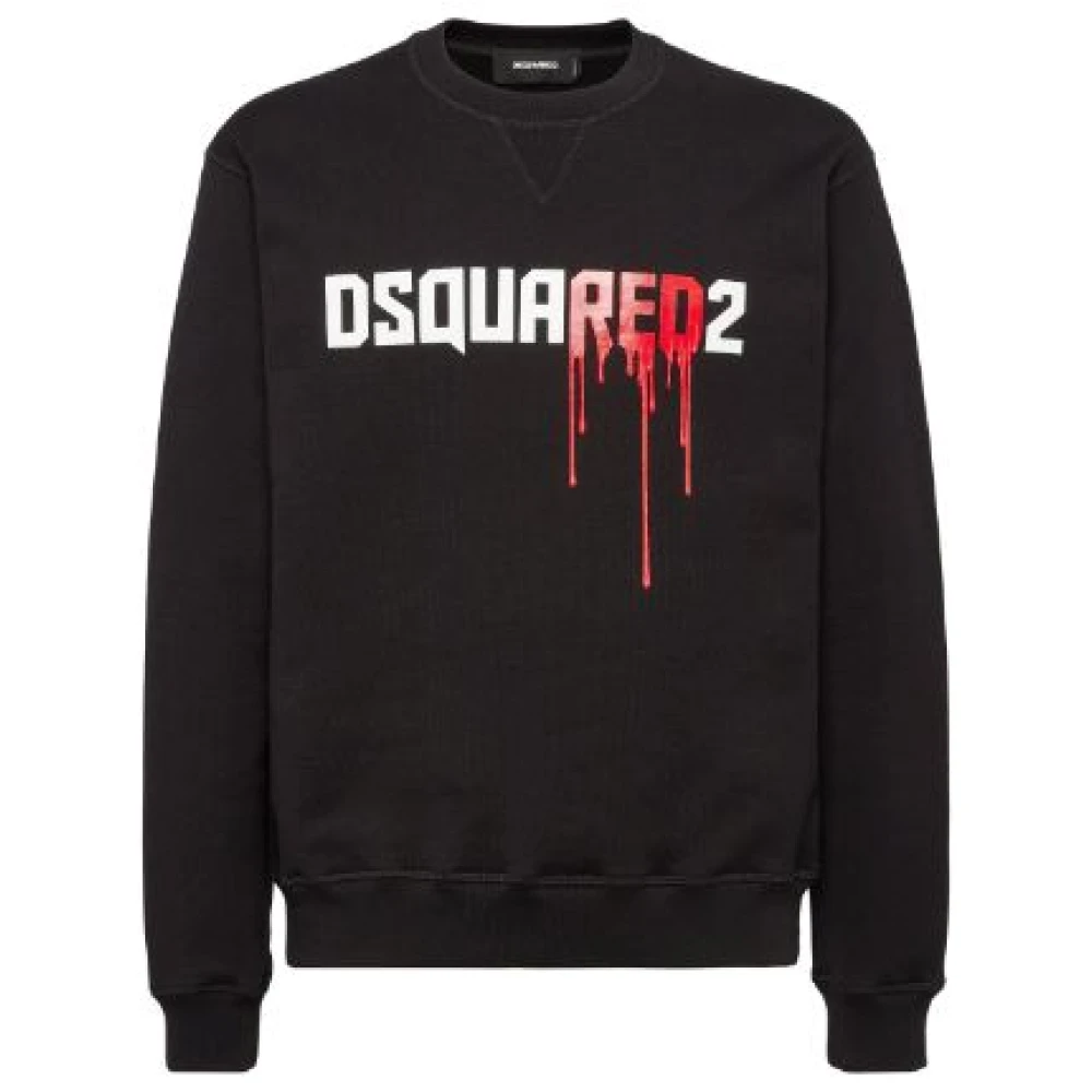 Dsquared2 Logo Print Sweatshirt Black Heren