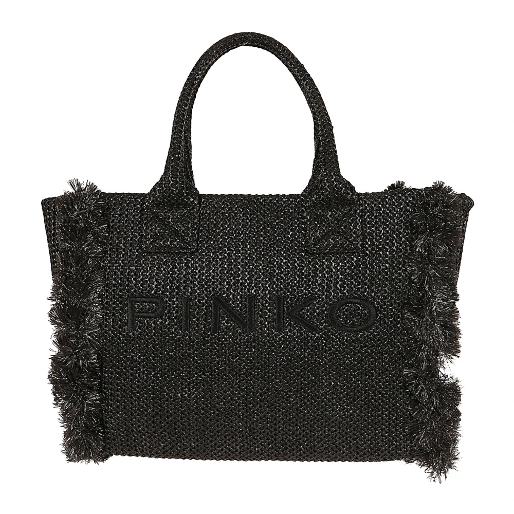 Pinko Women's Black Beach Shopper Rafia - Shopping Bags - One Size - Bags