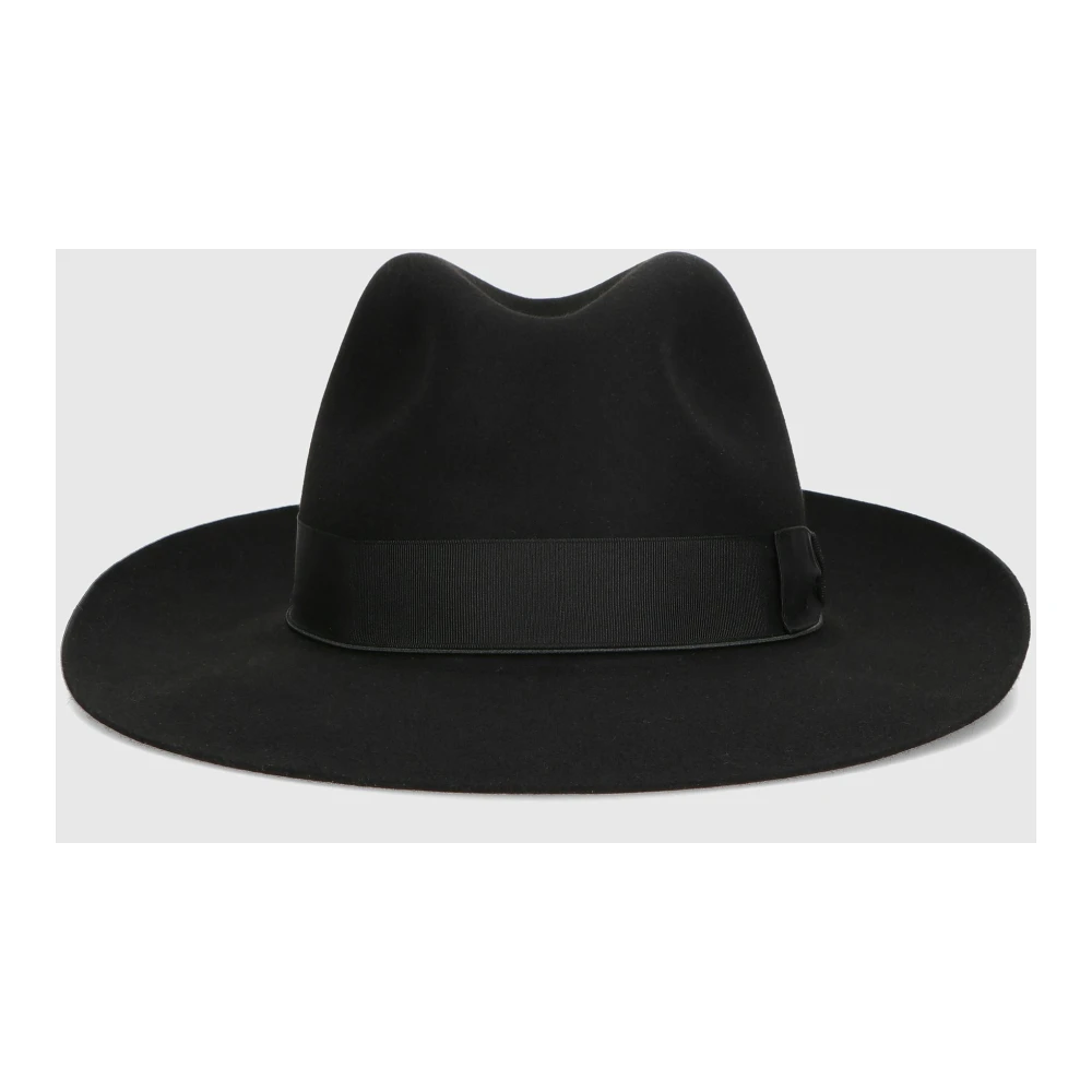 Borsalino Vilt Breedgerande Hoed Black Heren