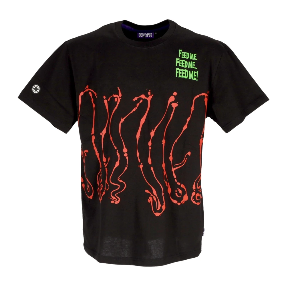 Octopus Zwarte Dripper Tee Korte Mouw T-Shirt Black Heren