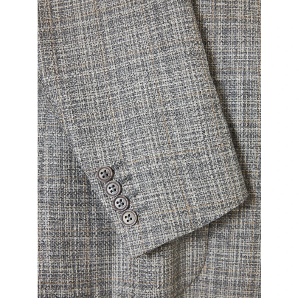 Canali Zijde Wol Blazer met 2 Knopen Gray Heren