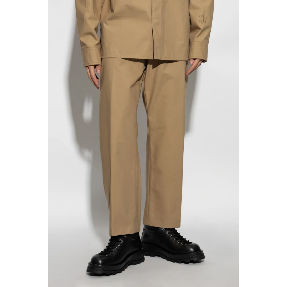 Jil Sander Broek met logo Beige Heren