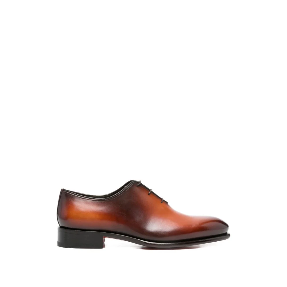 Santoni Men's Orange Dress Shoes, 9 Uk, Oxford Shoe