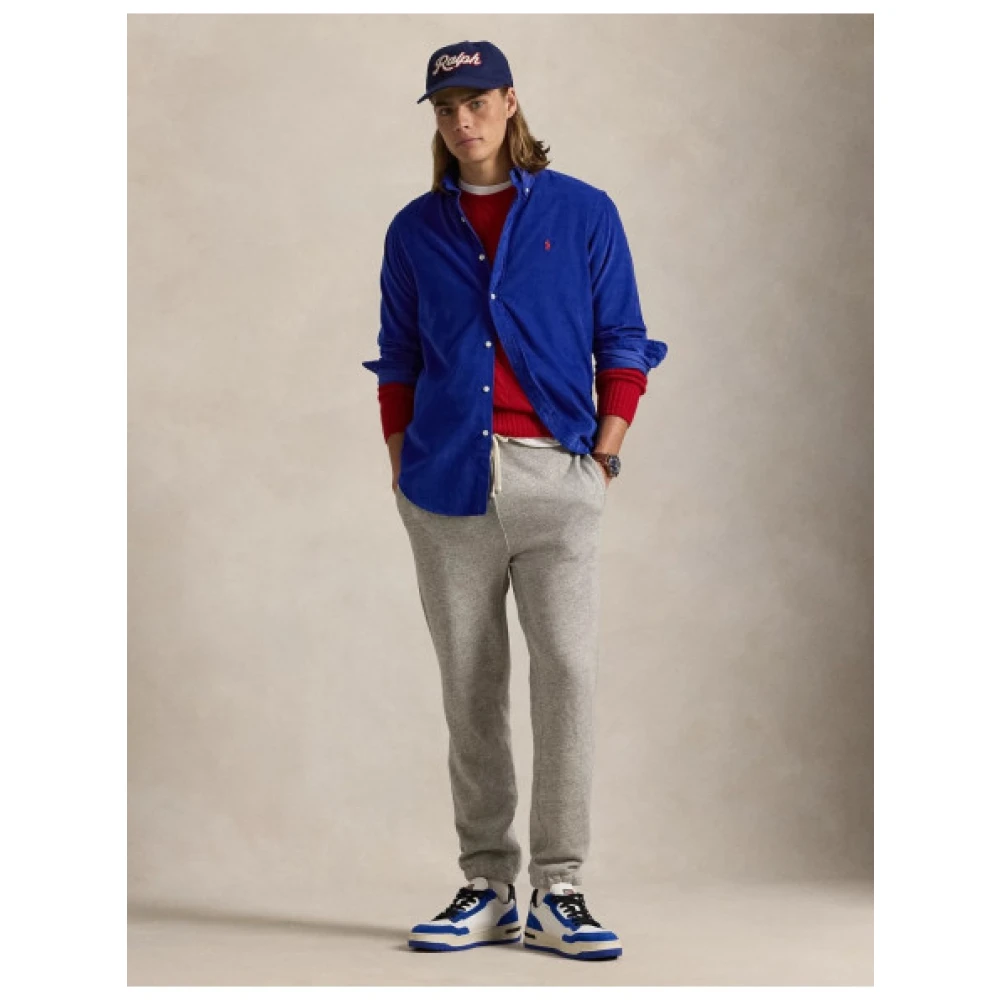 Polo Ralph Lauren Slim Fit Fluwelen Overhemd Blue Heren