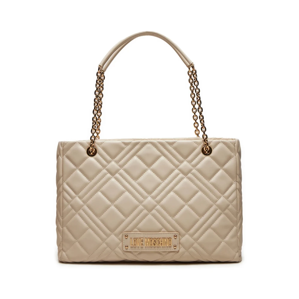 Love Moschino Ivoor Tassen voor Modieuze Liefhebbers Beige Dames